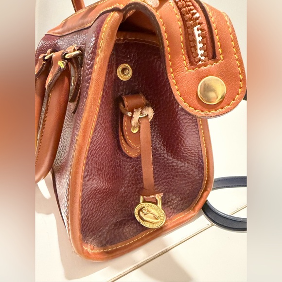 Dooney & Bourke Burgundy and Tan Satchel - Picture 9 of 10